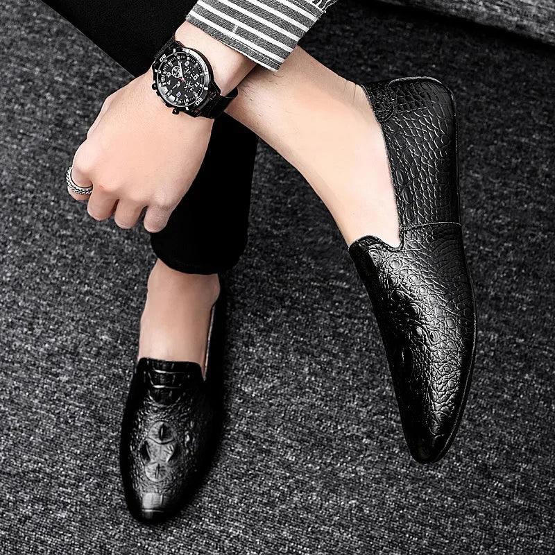 Men Shoes Moccasins genuine Leather Casual Driving slip on Shoes fashion Men Loafers outdoor Moccasins Italian Shoes for Men L5